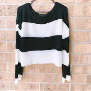 Wild Fable Striped Crop Thin Sweater